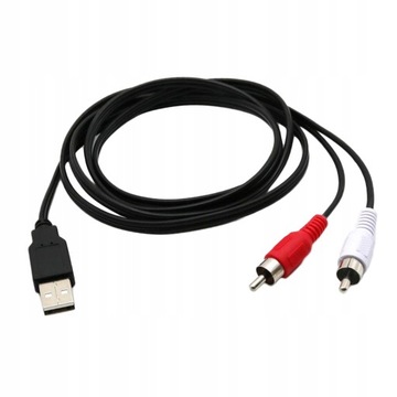 Кабель USB A «папа» — 2x RCA Phono «папа»