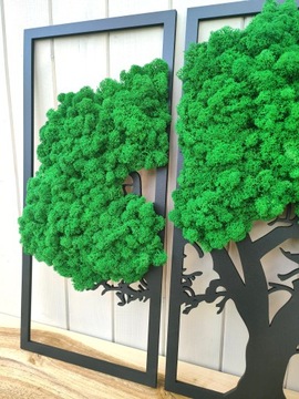 Триптих ДЕРЕВО 90см мох УКРАШЕНИЕ МХОМ семейство мхов