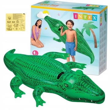KROKODYL MATERAC DMUCHANY DO WODY PŁYWANIA NA BASEN INTEX 168CM ALIGATOR