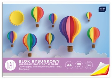 INTERDEUK BLOK RYSUNKOWY A3 KOLOROWY 20 arkuszy 10 KOLORÓW