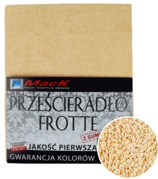 PRZEŚCIERADŁO FROTTE Z GUMKĄ 140X200 jasny beż