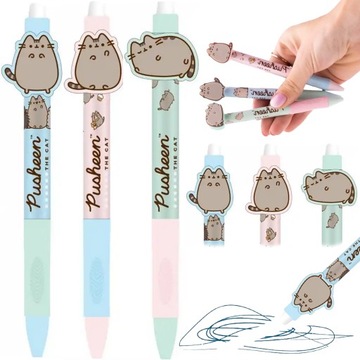 DŁUGOPIS PUSHEEN WYMAZYWALNY ŻELOWY 0,5 mm BAMBINO KOT 3 SZT