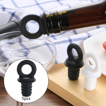 5шт силиконовая пробка для вина, легкая пробка для вина для праздничной кухни, черная
