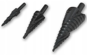 VERKE V05052 НАБОР СТУПЕНЧАТЫХ КОНИЧЕСКИХ СВЕРЛ 3 шт.