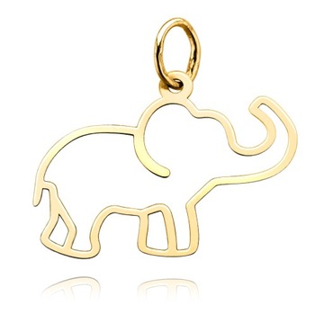 ЗОЛОТОЙ КУЛОН СЛОН, 585 ПРОБА