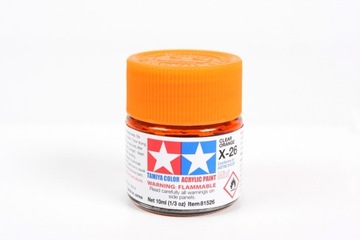 MODELARSKA FARBA AKRYLOWA POMARAŃCZOWA TAMIYA 10ml X-26 CLEAR ORANGE