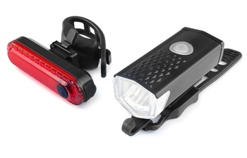 ВЕЛОСИПЕДНАЯ ЛАМПА СВЕТОДИОДНАЯ ПОДСВЕТКА ДЛЯ ВЕЛОСИПЕДНОГО РУЛЯ ПЕРЕДНЯЯ + ЗАДНЯЯ USB ПИТАНИЕ