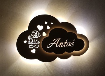 Лампа собака собака облако милашка ночь светодиодные ЦВЕТА именные батарейки