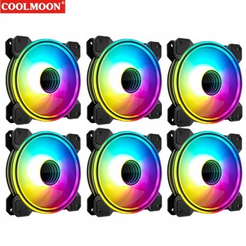 COOLMOON 6-1 sztuk 120mm wentylator podwozia 4Pin