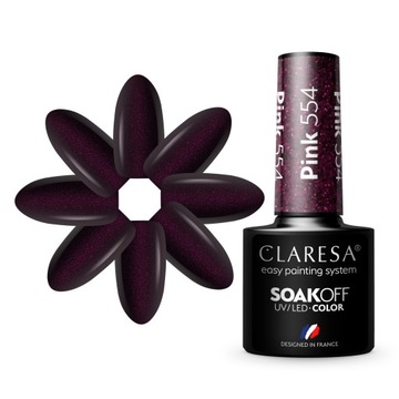 CLARESA RÓŻOWY LAKIER HYBRYDOWY PINK 554 5ml
