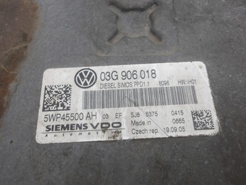 VW PASSAT B6 05-10 2.0 TDI JEDNOTKA ŘÍZENÍ MOTORU 03G906018