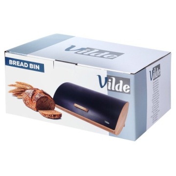 ХЛЕБ Контейнер для хлеба, булочек, металл, черный, бамбук, кухня