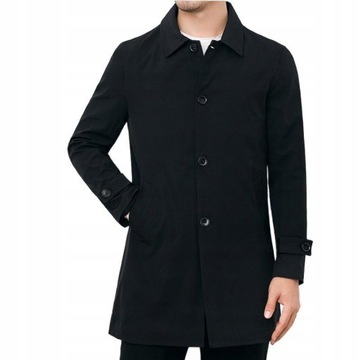 Мужское черное классическое пальто до середины бедра ZcKv3Hi5uW, размер 4XL