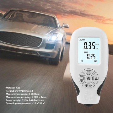 MIERNIK GRUBOŚCI POWŁOKI LAKIERU SAMOCHODOWEGO