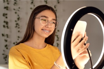 СВЕТОДИОДНАЯ КОЛЬЦЕВАЯ ЛАМПА 60 Вт, ДЕРЖАТЕЛЬ ДЛЯ ТЕЛЕФОНА С УДАЛЕННЫМ СЕЛФИ-ШТАТИВОМ