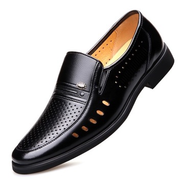 Buty męskie mężczyźni letnie skórzane buty Pointed