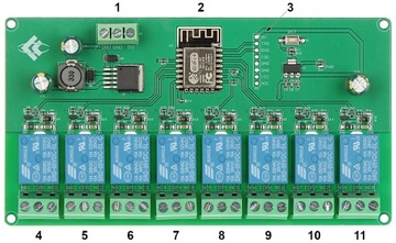 Модуль управления 8 реле Wi-Fi 8 x НО/НЗ