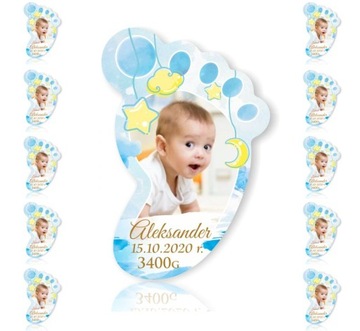 10 szt. Foto MAGNES Podziękowanie Chrzest Roczek