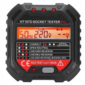 HT107D ЦИФРОВОЙ ТЕСТЕР РОЗЕТОК ЭЛЕКТРИЧЕСКИЙ ТЕСТЕР