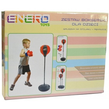 BOKS ZESTAW BOKSERSKI DLA DZIECI GRUSZKA RĘKAWICE