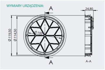ЗАДНЯЯ КЛАПАНКА 125 мм ДЛЯ МАГНИТНОГО ДЕМПФЕРА КАПОТА С МАГНИТОМ BROOKVENT