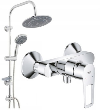DESZCZOWNICA 25 cm + BATERIA PRYSZNICOWA GROHE