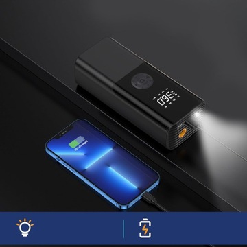 ПОРТАТИВНЫЙ АВТОМОБИЛЬНЫЙ КОМПРЕССОР ЖК-ЭЛЕКТРИЧЕСКИЙ АККУМУЛЯТОР POWERBANK LED