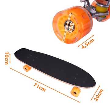 СКЕЙТБОРД РЫБНАЯ ДОСКА LED СВЕТЯЩИЕСЯ КОЛЕСА LED RGB РЫБНАЯ ДОСКА ДЛЯ ДЕТЕЙ 71 СМ