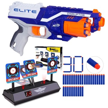 NERF N-STRIKE ELITE DISRUPTOR + TARCZA +STRZAŁKI