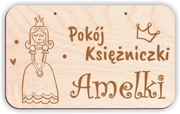 Drewniana TABLICZKA na drzwi pokoju z DOWOLNYM imieniem dziecka KOALA