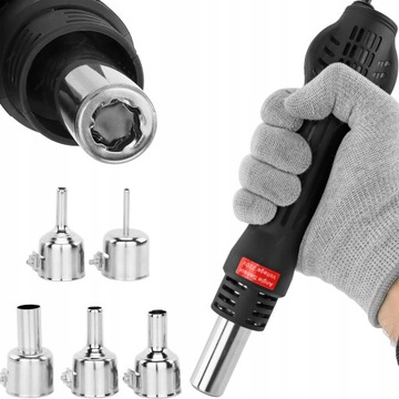 МОЩНАЯ ПАЯЛЬНАЯ СТАНЦИЯ ГОРЯЧИМ ВОЗДУХОМ МАШИНА ДЛЯ СВАРКИ ПЛАСТИКОВ 858D PRO 700ВТ + НАПРАВЛЯЮЩАЯ