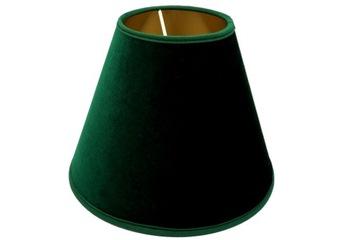 Abażur Premium Stożek Welur Zielony/Złoty 9x22x17