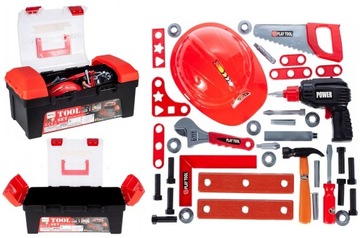 Zestaw narzędzi dla dzieci majsterkowicz wiertarka skrzynka warsztatowa