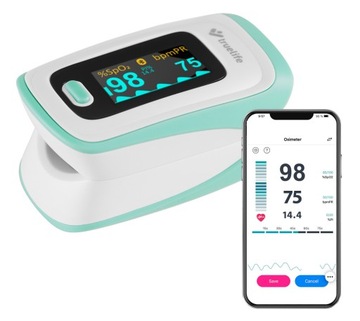 Profesionalny Pulsoksymetr Bluetooth OLED + Etui