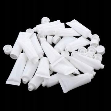 В упаковке 20 пустых тюбиков по 10 мл, маленькие белые.