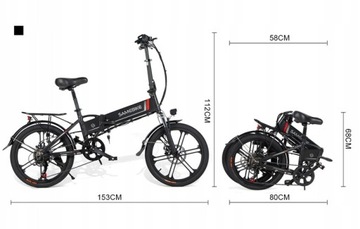 Электрический велосипед Samebike 20LVXD30-II для взрослых, складной городской 20 дюймов