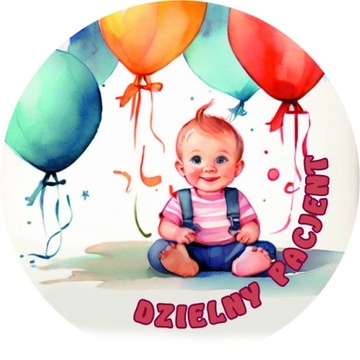 Naklejki motywacyjne dzielny pacjent DUŻE MOCNE 5 cm UNISEX 100 szt.