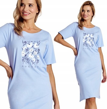 koszula nocna damska bawełniana TARO 3139 VIVIANNA błękitna # XL 42