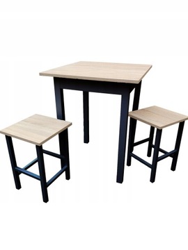 Komplet Stół 80x60 +2x Taboret Loft KOLORY Wariant