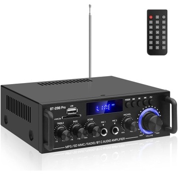 50W+50W BLUETOOTH 5.0 MINI BT-298PRO WZMACNIACZ HIFI FM Z PILOTEM
