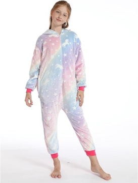 JEDNOROŻEC Piżama Kigurumi Onesie Świecąca w Ciemności UV L 165-174 cm