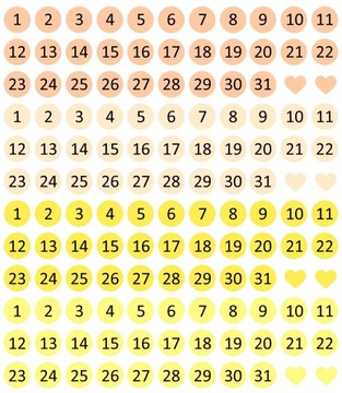 Naklejki do Planera Kalendarza Plannera Daty, Liczby, 10mm