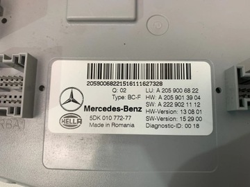 MERCEDES GLC W253 ŘÍZENÍ MODUL POHODĚ A2059006822