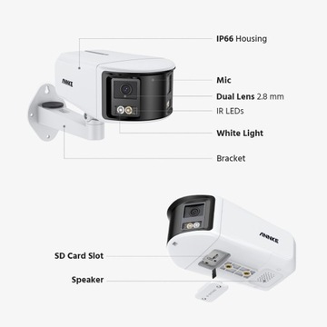 Камера видеонаблюдения ANNKE 6 МП с двумя объективами