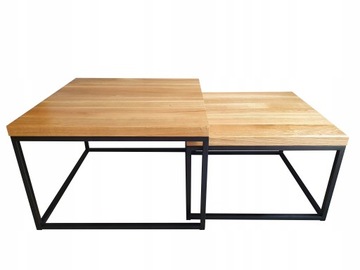 stolik ława naturalne drewno DĄB loft 2w1 60+50