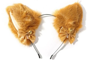 COSPLAY FURRY USZY USZKA Z DZWONECZKAMI NA OPASCE KOT LIS FUTRZAK