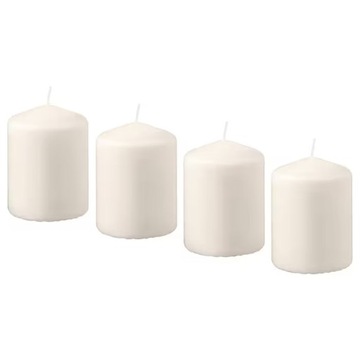 ŚWIECE BIAŁE BRYŁOWE ŚWIECZKI IKEA FENOMEN 4 szt.