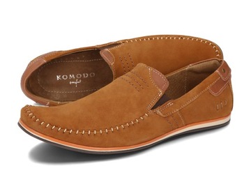 MOKASYNY BUTY MĘSKIE CASUAL SKÓRA 876R CAMEL 47