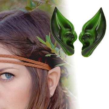 Elfie uszy Halloween karnawałowy kostium przebranie zielony
