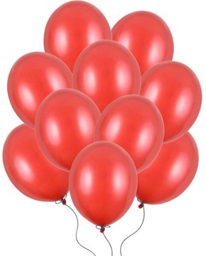 BALONY CZERWONE METALICZNE MOCNE WESELE URODZINY DO GIRLAND 27 CM 100 SZT